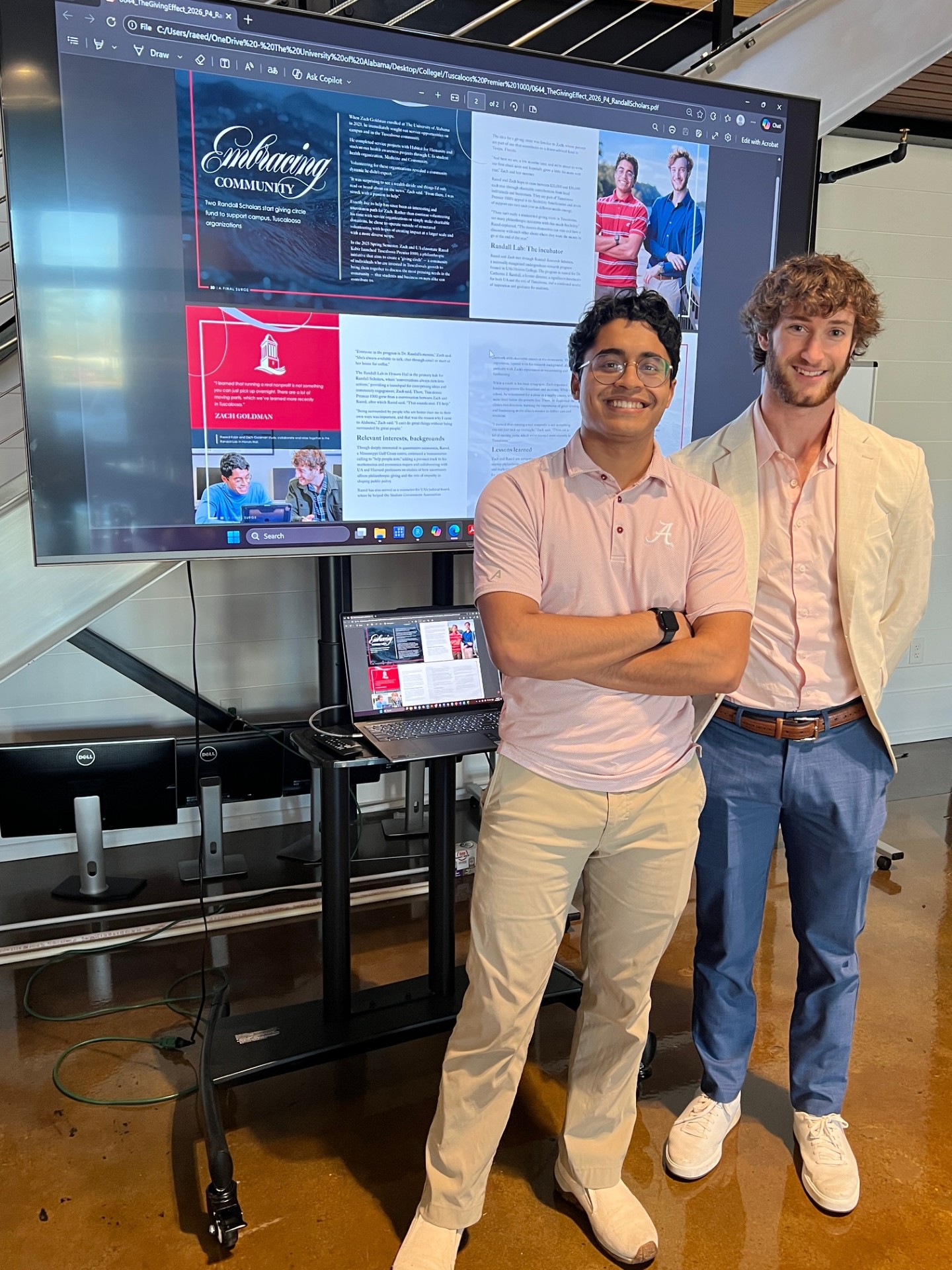 Zach Goldman and Raeed Kabir with The Giving Effect feature article