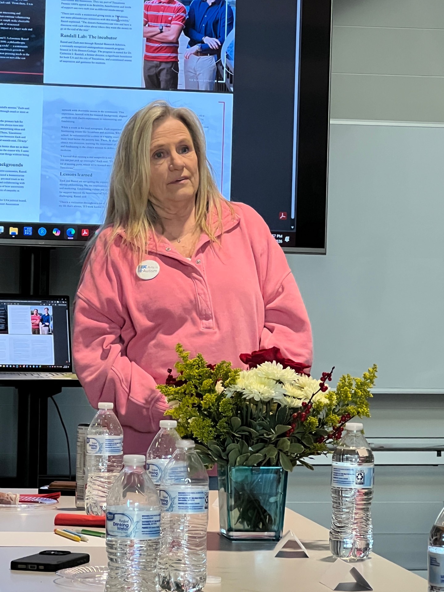 Nonprofit representative presenting to the giving circle