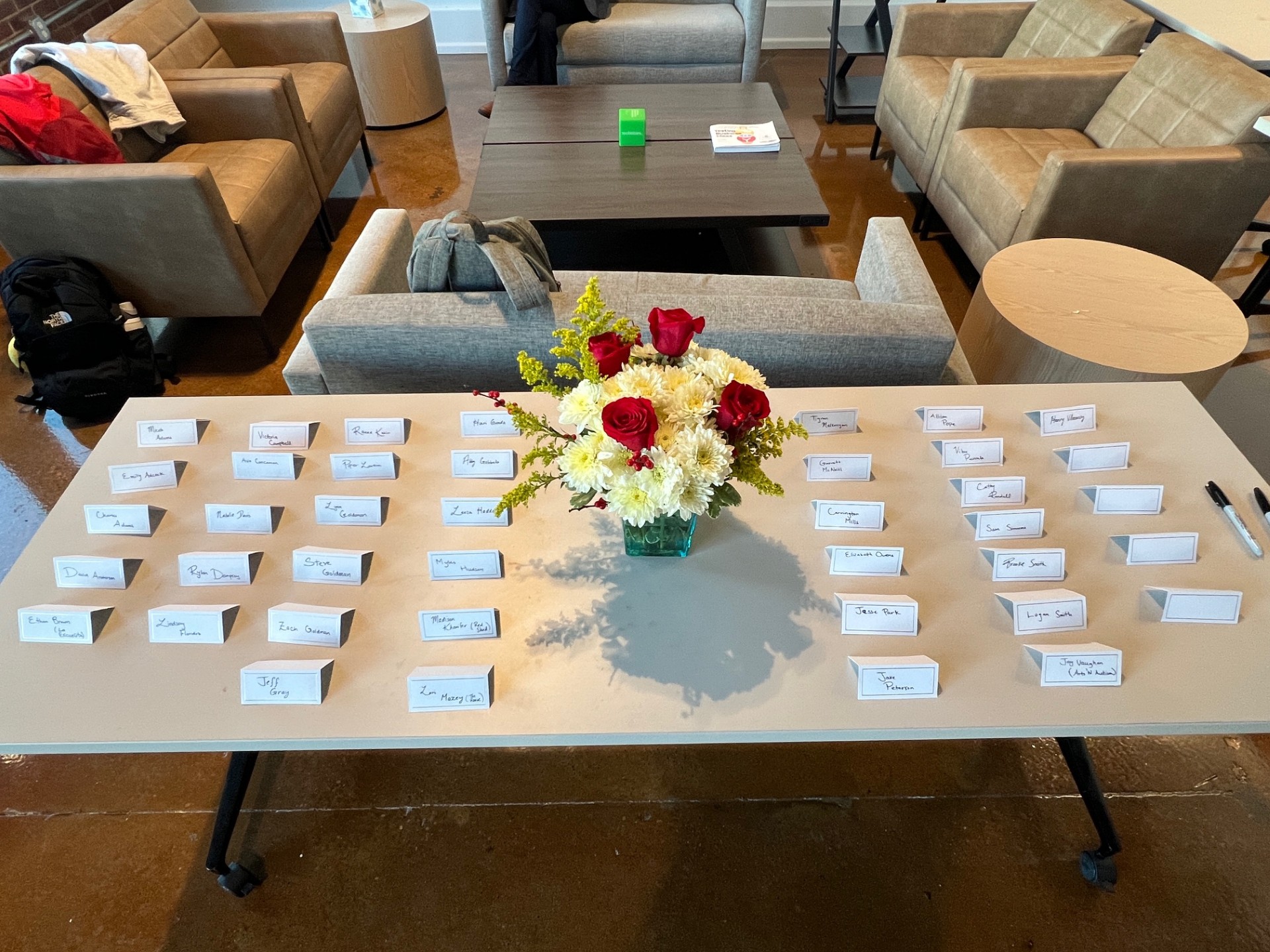 Name cards for inaugural TP1K giving circle event